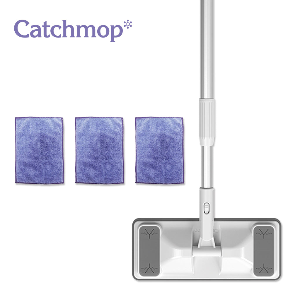 Catchmop - 韓國神奇小拖把清潔多布組 (1小拖把+3小拖把布) Korea Samll Magic Mop Telescopic Cleaning Multi Mop Set (1 Small Telescopic + 3 Samll Mop Pad)